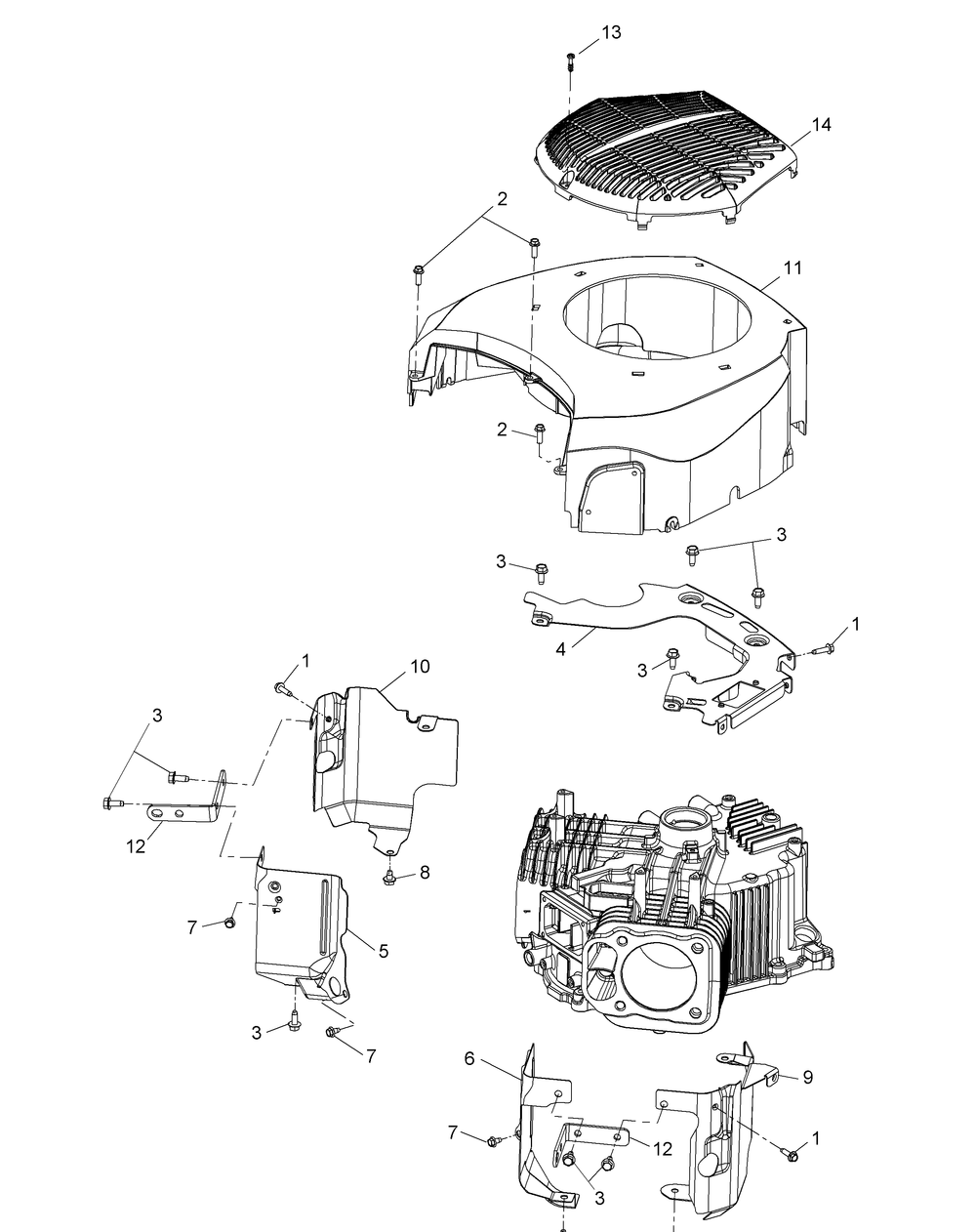 Kohler Kt730-3012 Blower Housing And Baffles Diagram and Parts List for RZT-L42KH (17BRCACS009-17BRCACS010)(2015) Cub Cadet Lawn Tractor
